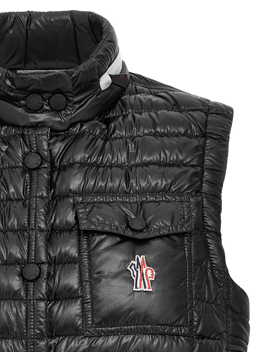 Moncler Grenoble Gumiane Vest For Women With Premium Feather Padding And Technical Fabric Layering
