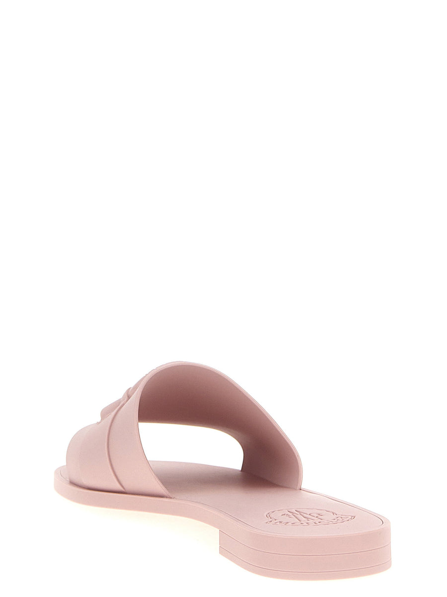 Moncler Pink Mon Slides Women Sandals EU Size 100 Percent Elastane