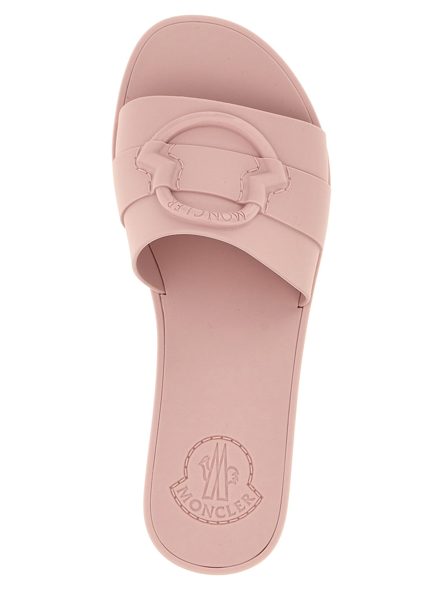 Moncler Pink Mon Slides Women Sandals EU Size 100 Percent Elastane