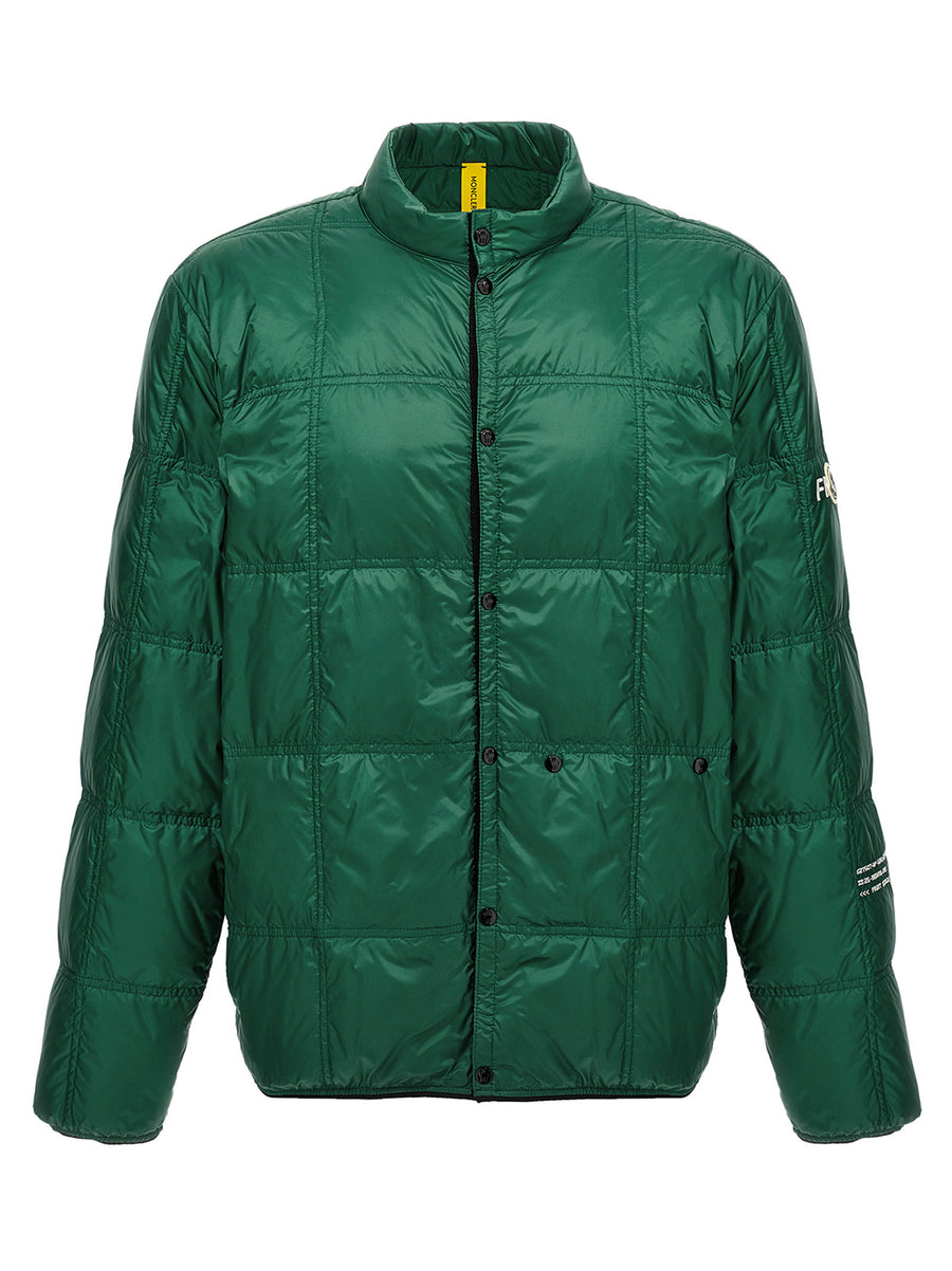 Moncler Genius Frgmt Jayel Down Jacket Green Fringe Quilted Warmth For Men Luxury Streetwear
