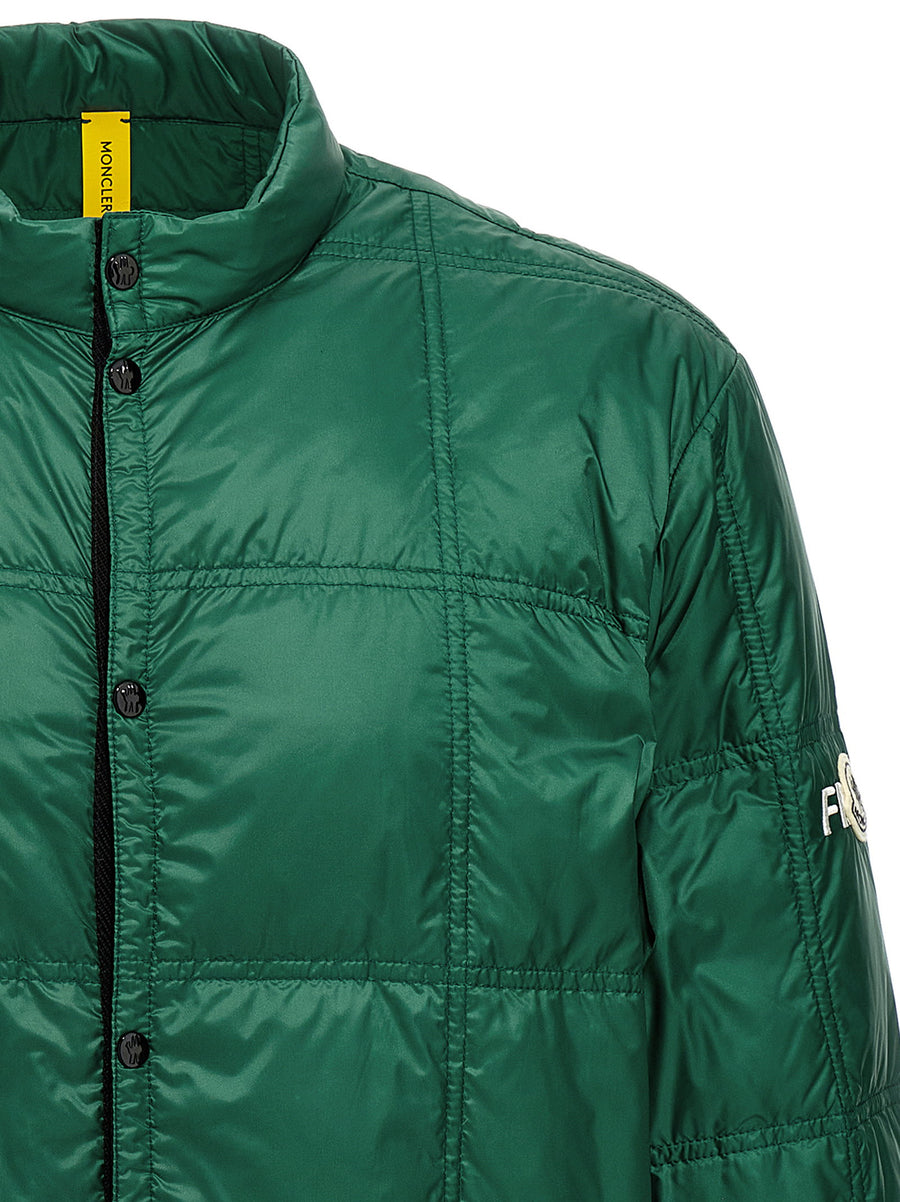Moncler Genius Frgmt Jayel Down Jacket Green Fringe Quilted Warmth For Men Luxury Streetwear