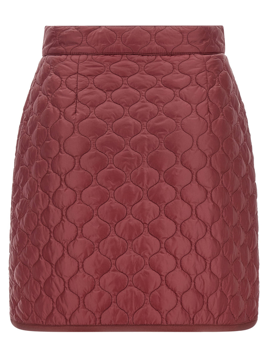 Moncler Quilted Square Skirt Lux For Women Bordeaux