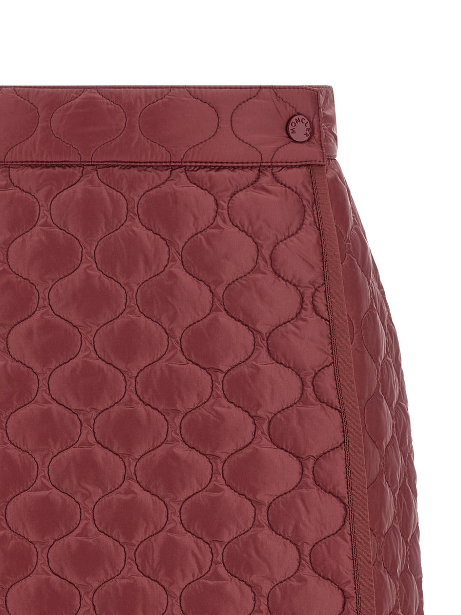 Moncler Quilted Square Skirt Lux For Women Bordeaux