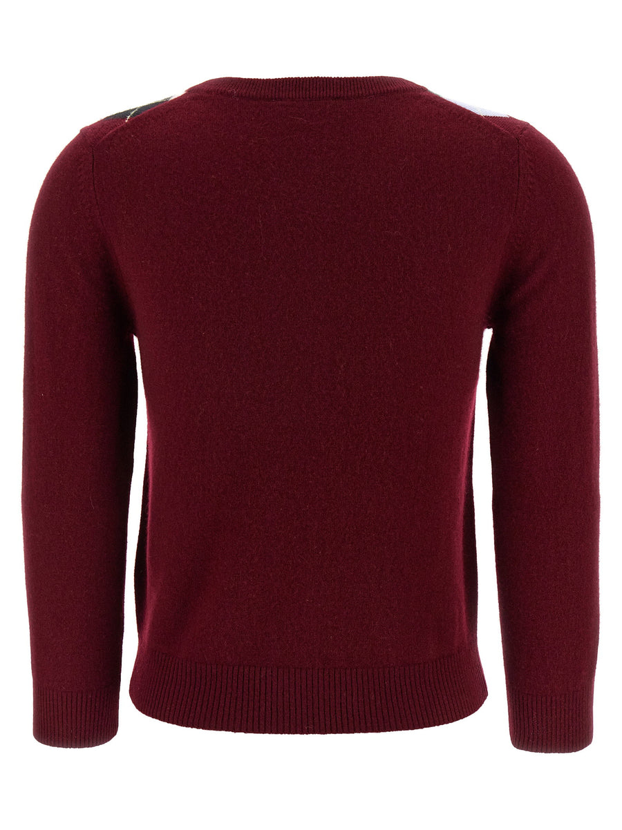 Ganni Burgundy Check Cardigan