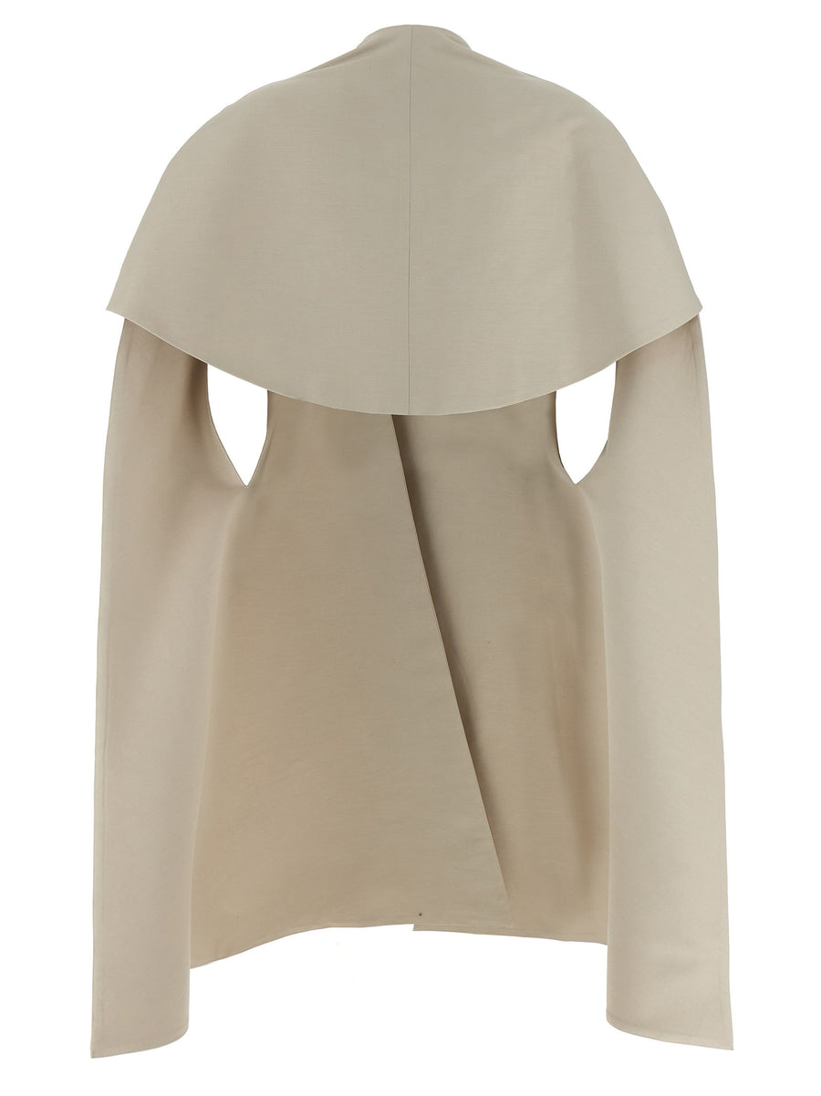 Federica Bonifaci Asymmetrical Cape For Women In Gray Shaved Cotton Canvas No Closure One Size Bold
