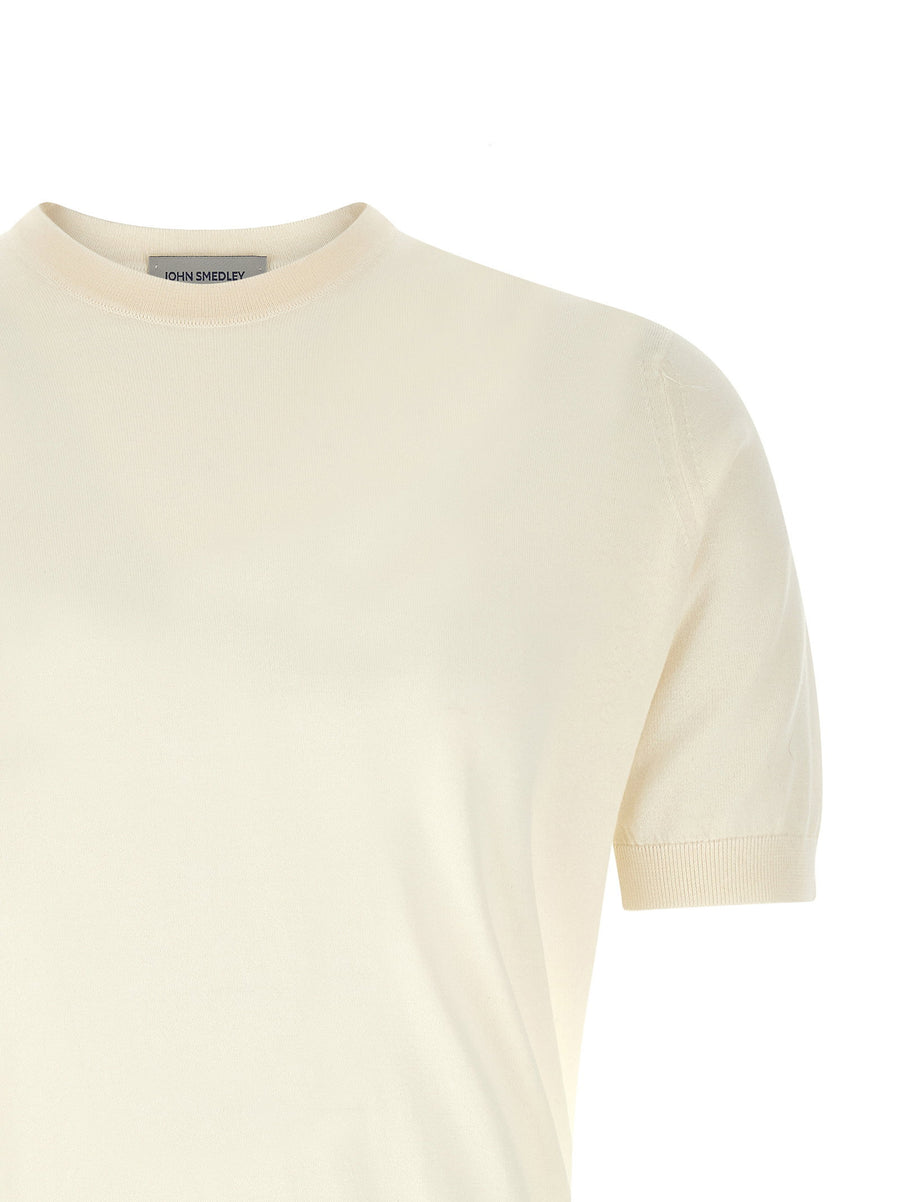 Sea Island Cotton T Shirt By John Smedley Kempton For Men Luxury Everyday Premium White