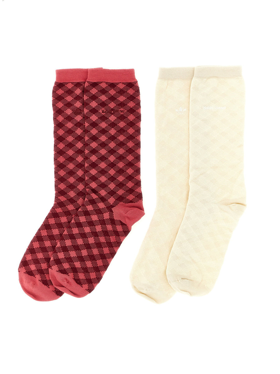 Adidas Originals Wales Bonner Premium Socks 2 Pack Jacquard Cotton Blend For Women