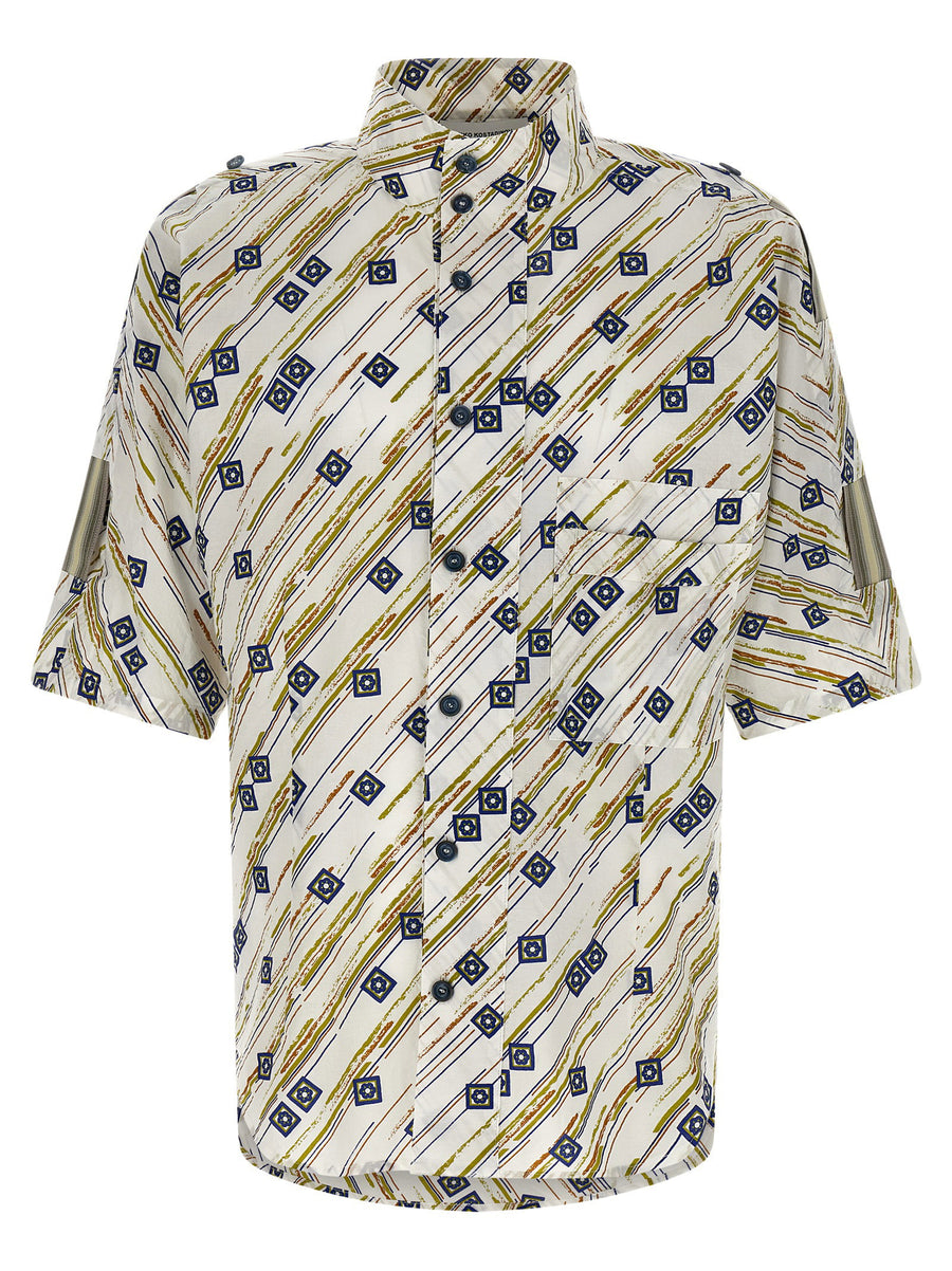 Kiko Kostadinov Gabor Shirt Multicolor Italian Cotton Puffy Texture Graphic Print For Women