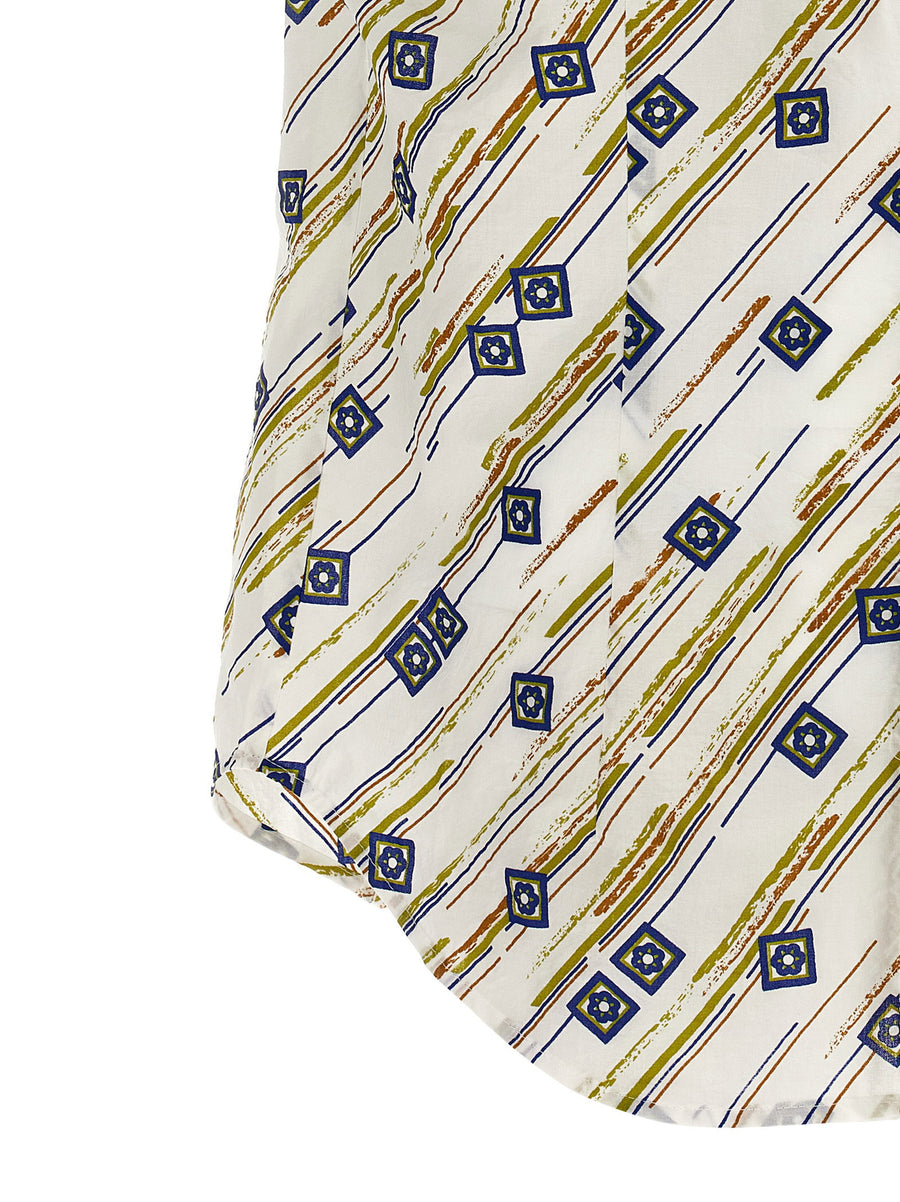 Kiko Kostadinov Gabor Shirt Multicolor Italian Cotton Puffy Texture Graphic Print For Women