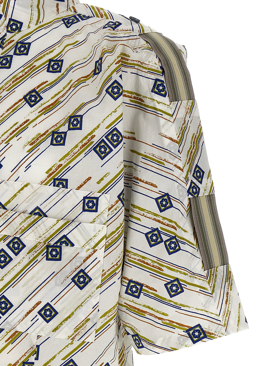 Kiko Kostadinov Gabor Shirt Multicolor Italian Cotton Puffy Texture Graphic Print For Women