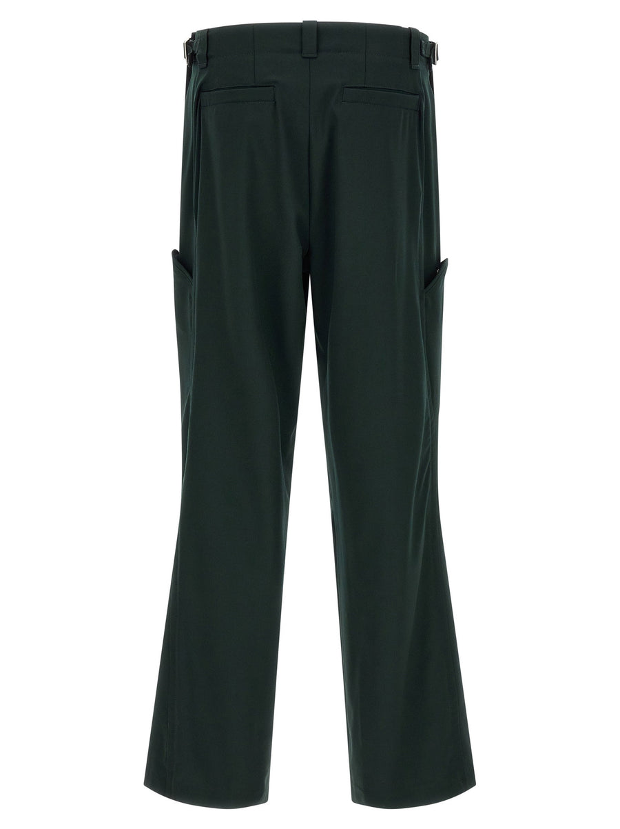 Kiko Kostadinov Andras Pants Green Virgin Wool Trousers For Women Refined Contemporary Silhouette