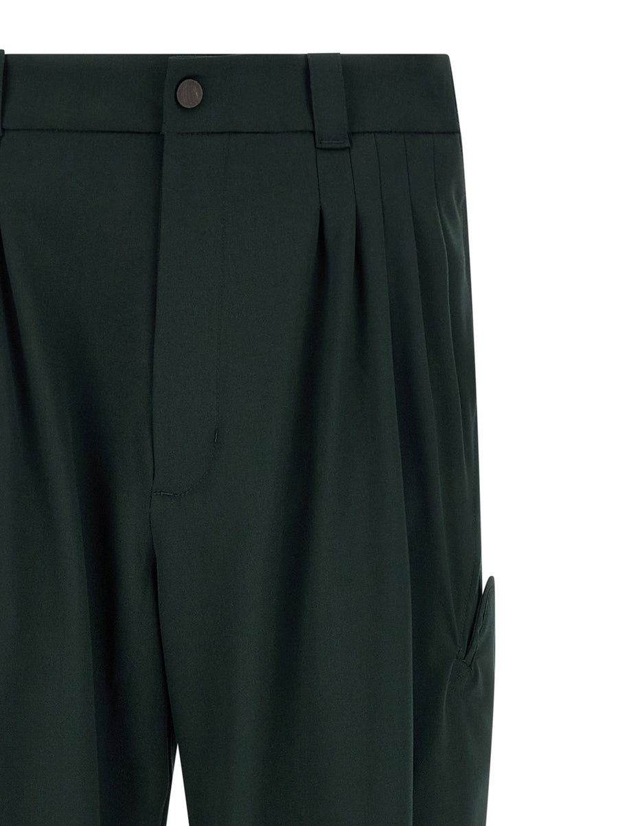 Kiko Kostadinov Andras Pants Green Virgin Wool Trousers For Women Refined Contemporary Silhouette