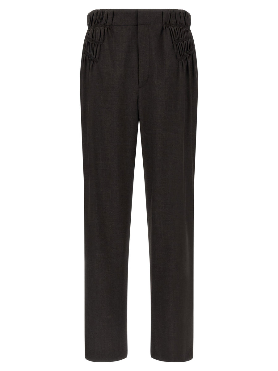 Kiko Kostadinov Minna Pants Brown Virgin Wool Wide Leg Trousers For Women Office Ready