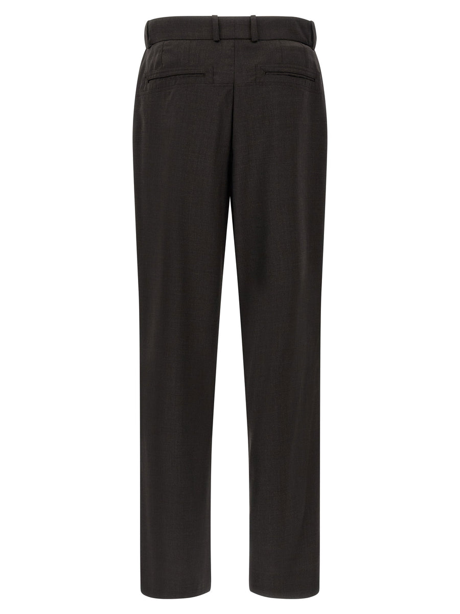 Kiko Kostadinov Minna Pants Brown Virgin Wool Wide Leg Trousers For Women Office Ready