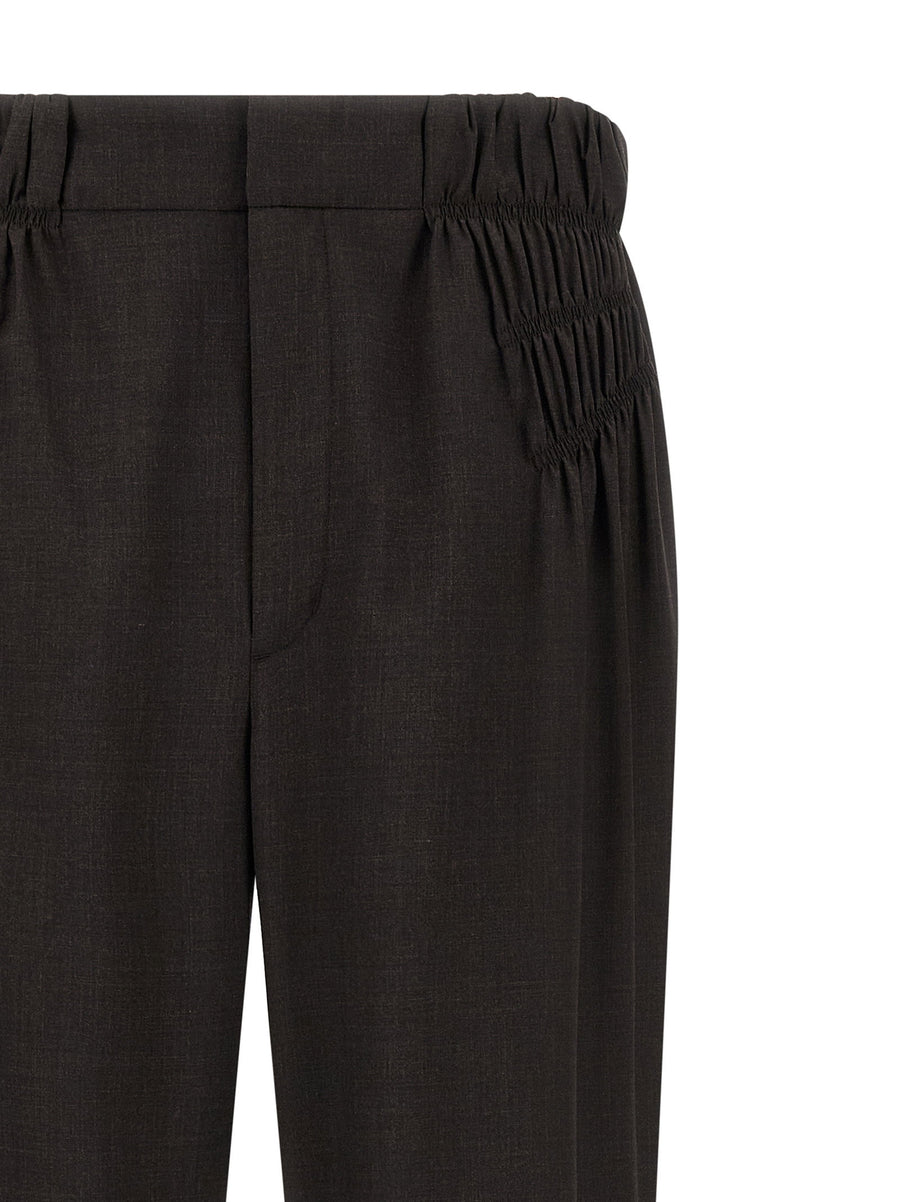 Kiko Kostadinov Minna Pants Brown Virgin Wool Wide Leg Trousers For Women Office Ready