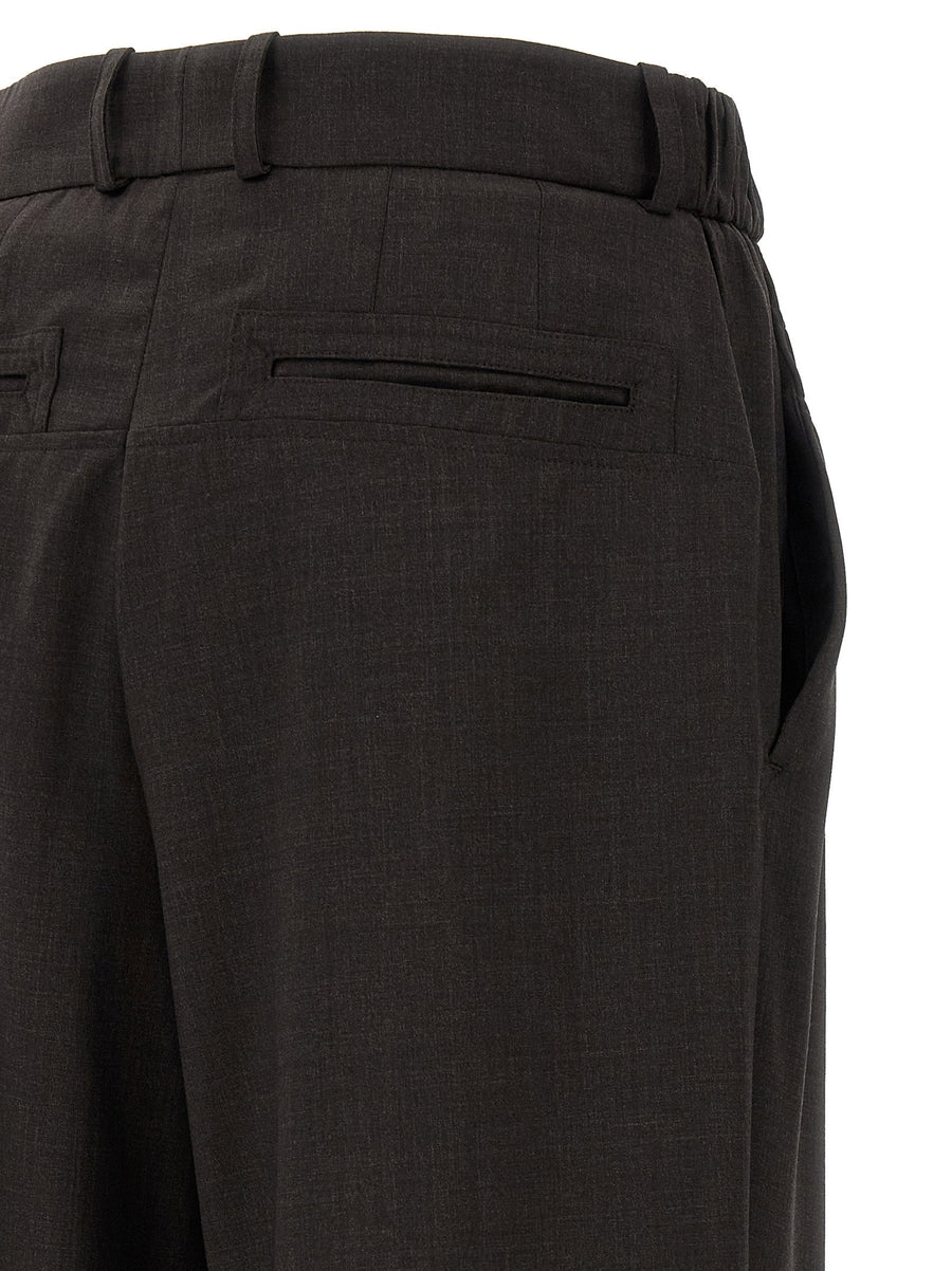 Kiko Kostadinov Minna Pants Brown Virgin Wool Wide Leg Trousers For Women Office Ready