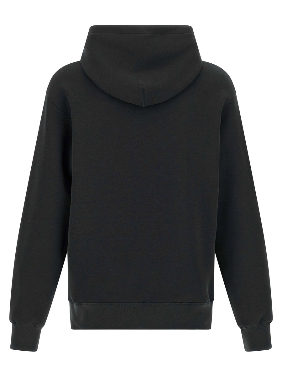 Mackage Krystian Hoodie for Men Premium Black Cotton Blend with Silicone Logo Kangaroo Pocket