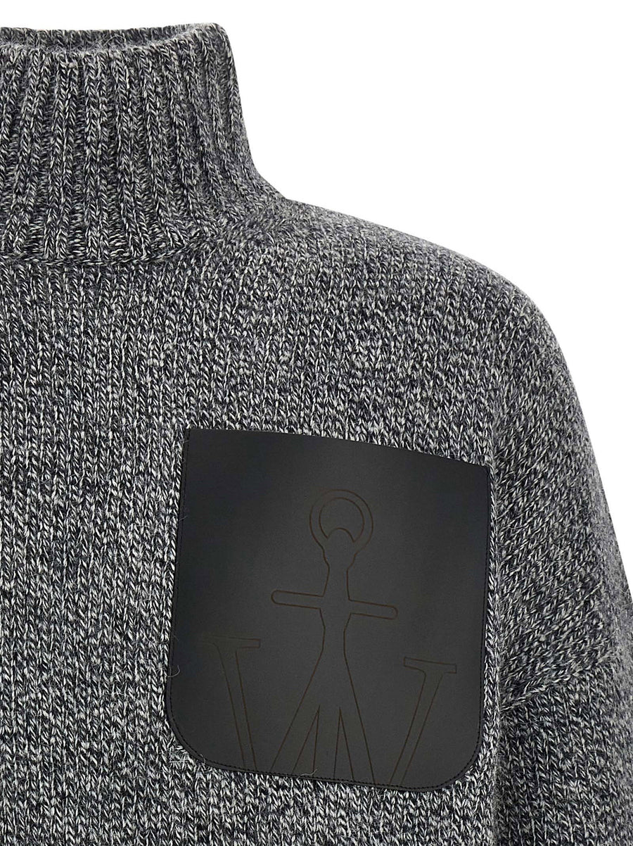 Leather Patch Pocket Sweater By J.W. Anderson For Men Lux Wool-Alpaca Blend With Embossed Logo