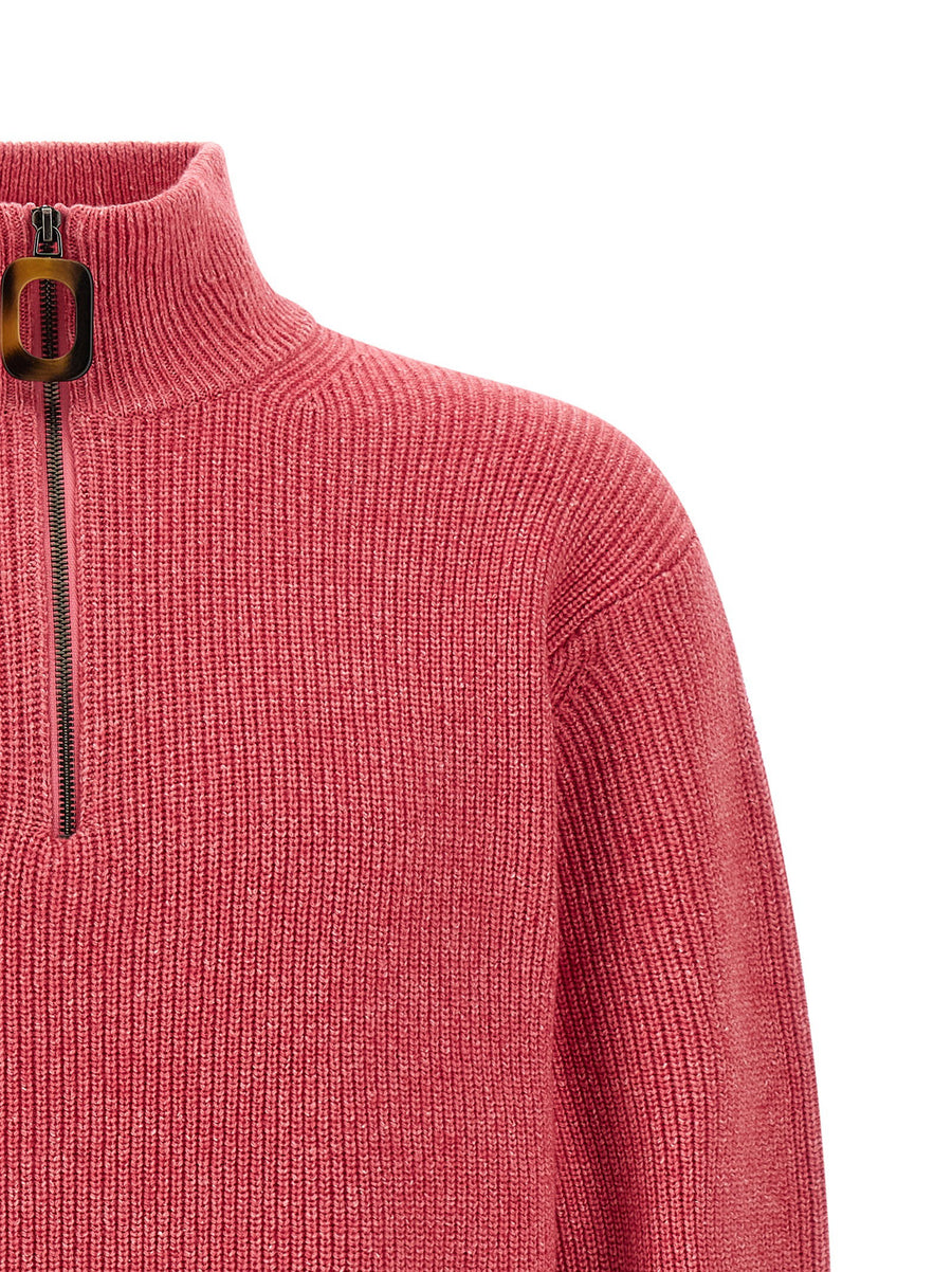 JW Anderson Half Zip Wool Cotton Knit Sweater For Men Luxury Warmth And Texture Style
