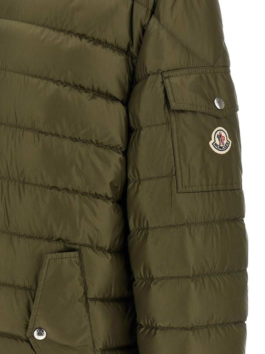 Moncler Oahu Parka For Men Warm Goose Feather Padding Durable Green Quilted Micro Ripstop Sustainable Outerwear