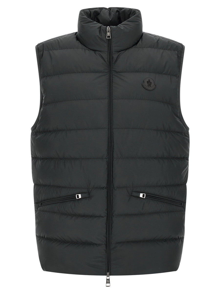 Moncler Lechtal Quilted Vest For Men Black Water Repellent Goose Down Padding