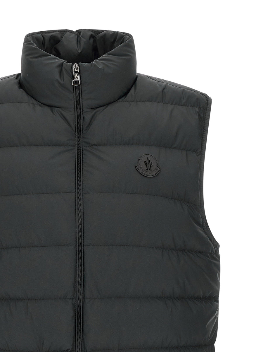 Moncler Lechtal Quilted Vest For Men Black Water Repellent Goose Down Padding