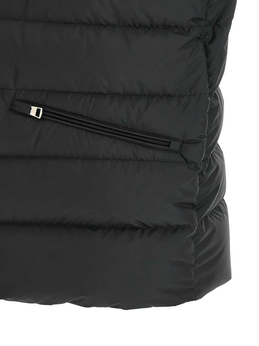 Moncler Lechtal Quilted Vest For Men Black Water Repellent Goose Down Padding
