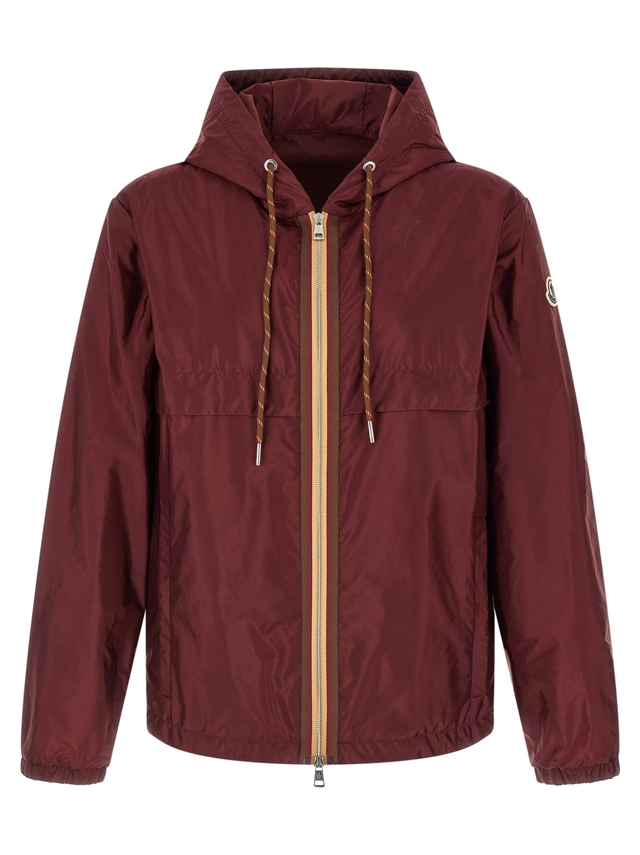 Moncler Nidge Jacket for Men - Water-Repellent Unlined City Outerwear in Bordeaux