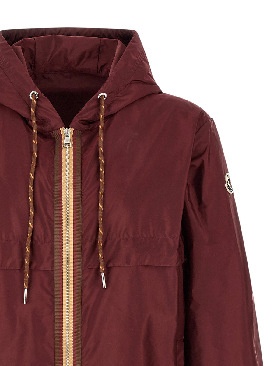 Moncler Nidge Jacket for Men - Water-Repellent Unlined City Outerwear in Bordeaux