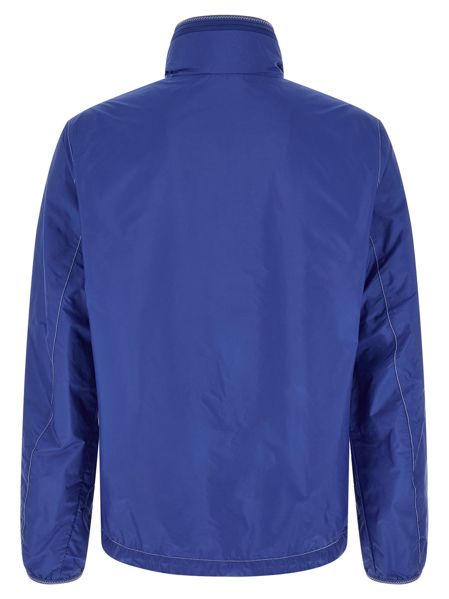 Moncler Arrakis Jacket Water Repellent Nylon Blue With Removable Hood