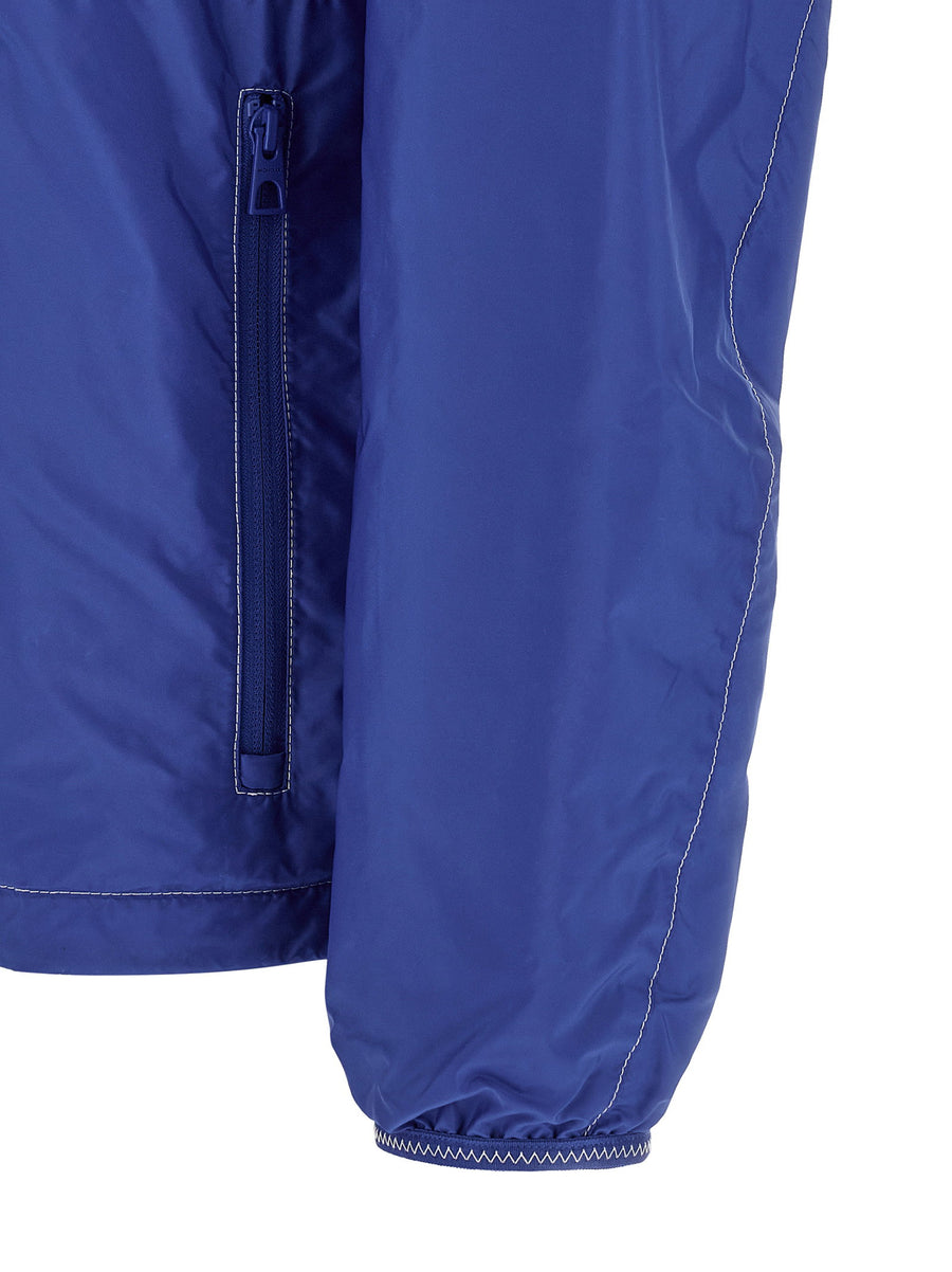 Moncler Arrakis Jacket Water Repellent Nylon Blue With Removable Hood