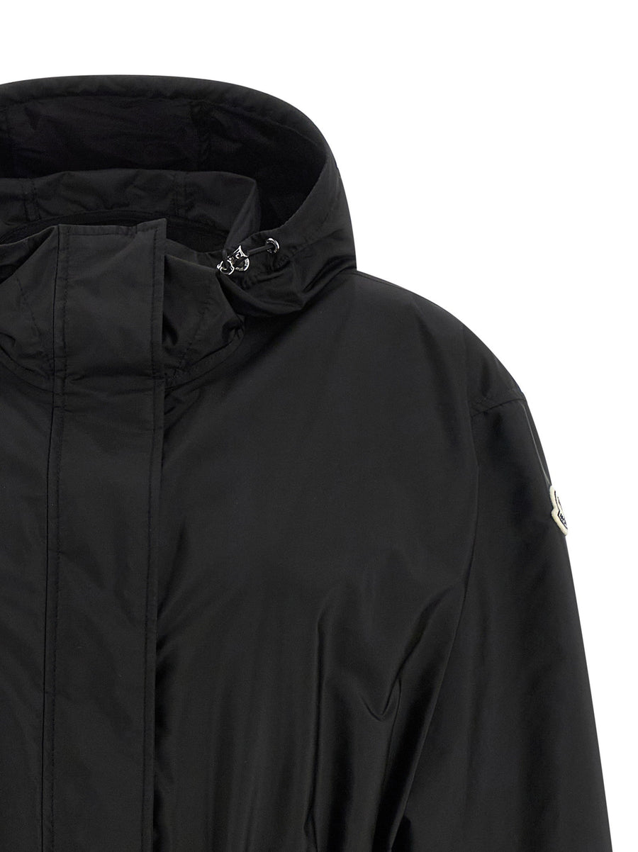 Moncler Weteau Women's Lightweight Silky Nylon Hooded Jacket With Water Repellent Finish
