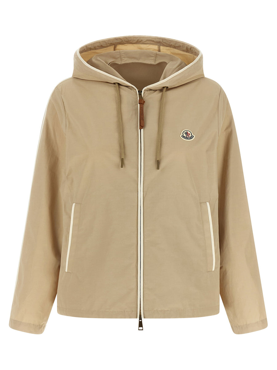 Moncler Sarracenia Jacket For Women Hooded Tech Poplin Fabric Versatile Transitional Weather