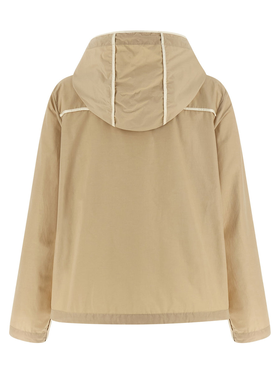 Moncler Sarracenia Jacket For Women Hooded Tech Poplin Fabric Versatile Transitional Weather