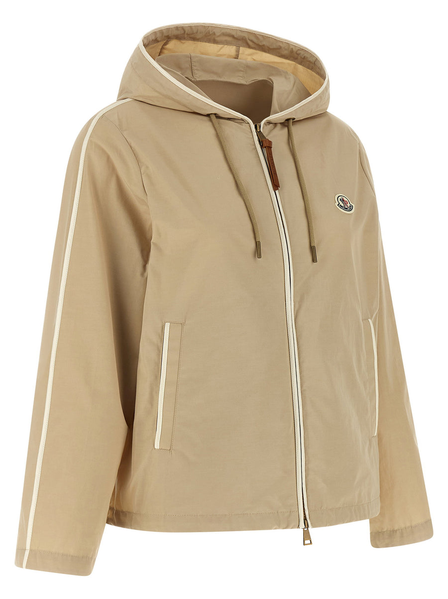 Moncler Sarracenia Jacket For Women Hooded Tech Poplin Fabric Versatile Transitional Weather