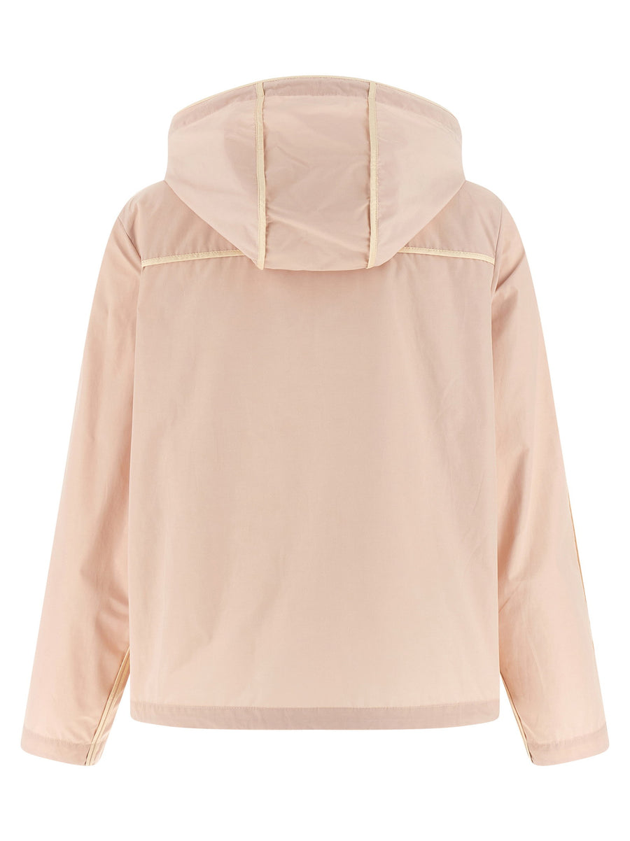 Moncler Sarracenia Hooded Jacket For Women Lightweight Warmth In Technical Poplin Pink