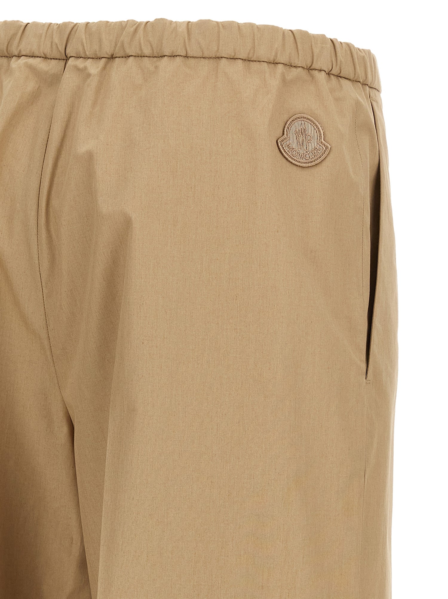 Moncler Grosgrain Logo Patch Pants