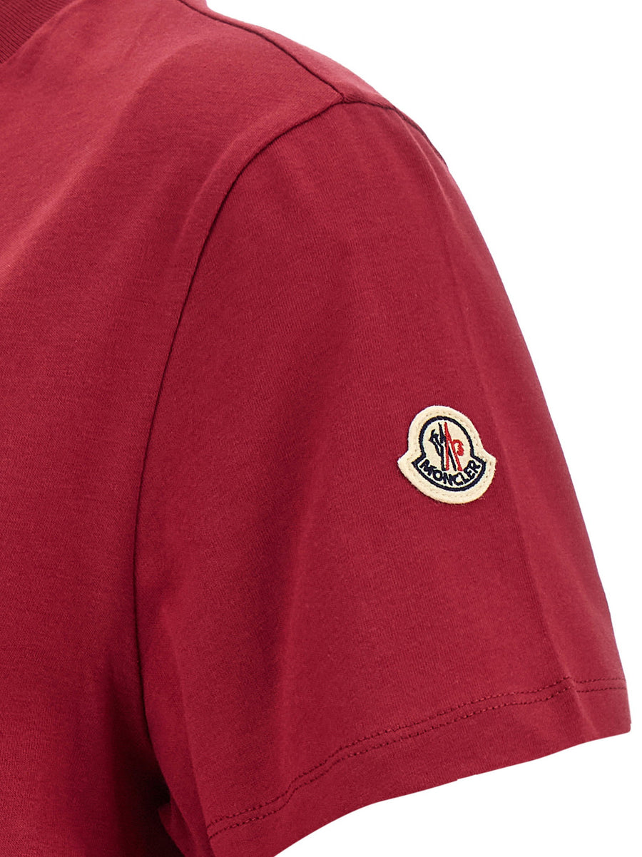 Moncler Logo Embroidered T Shirt For Women Luxury Casual Cotton Jersey 3D Front Embroidery Patch