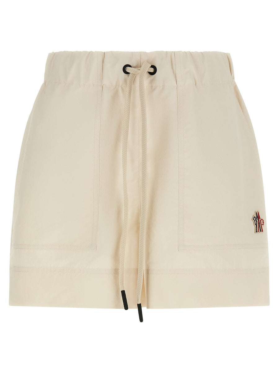 Moncler Grenoble Water-Repellent Textured Shorts For Women Luxe Froissé Short Trousers