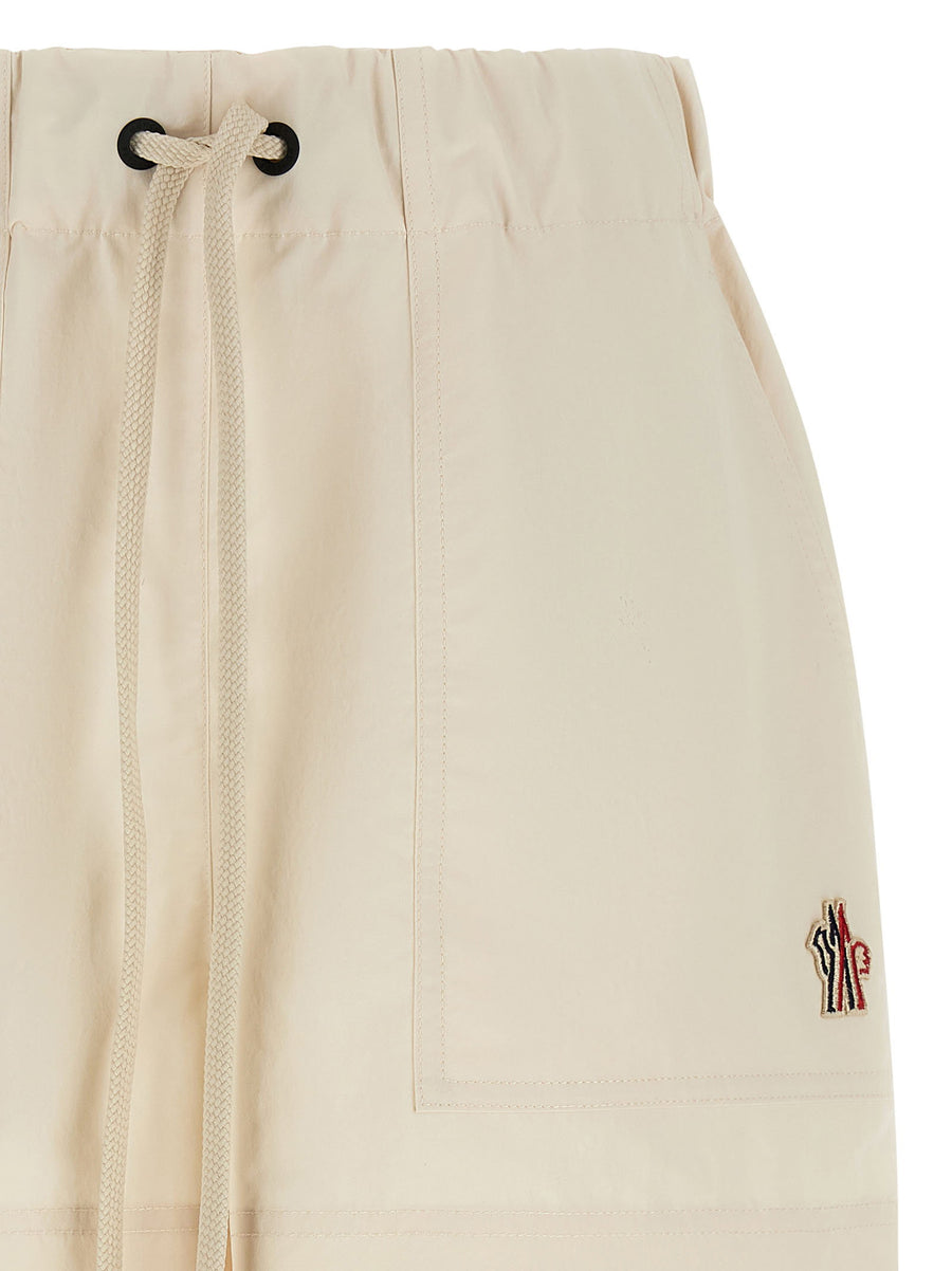 Moncler Grenoble Water-Repellent Textured Shorts For Women Luxe Froissé Short Trousers