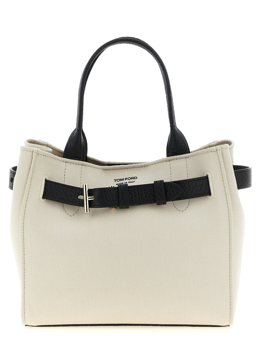 Tom Ford Audrey Shopping Bag for Women Luxury Canvas and Hammered Leather With Magnetic Closure
