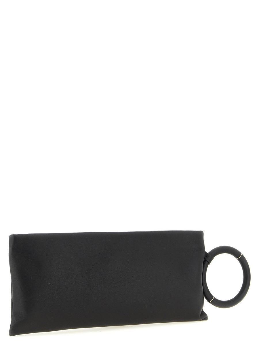Tom Ford Nappa Leather Clutch Women Luxury Evening Bag Minimalist Black With Gold Trim
