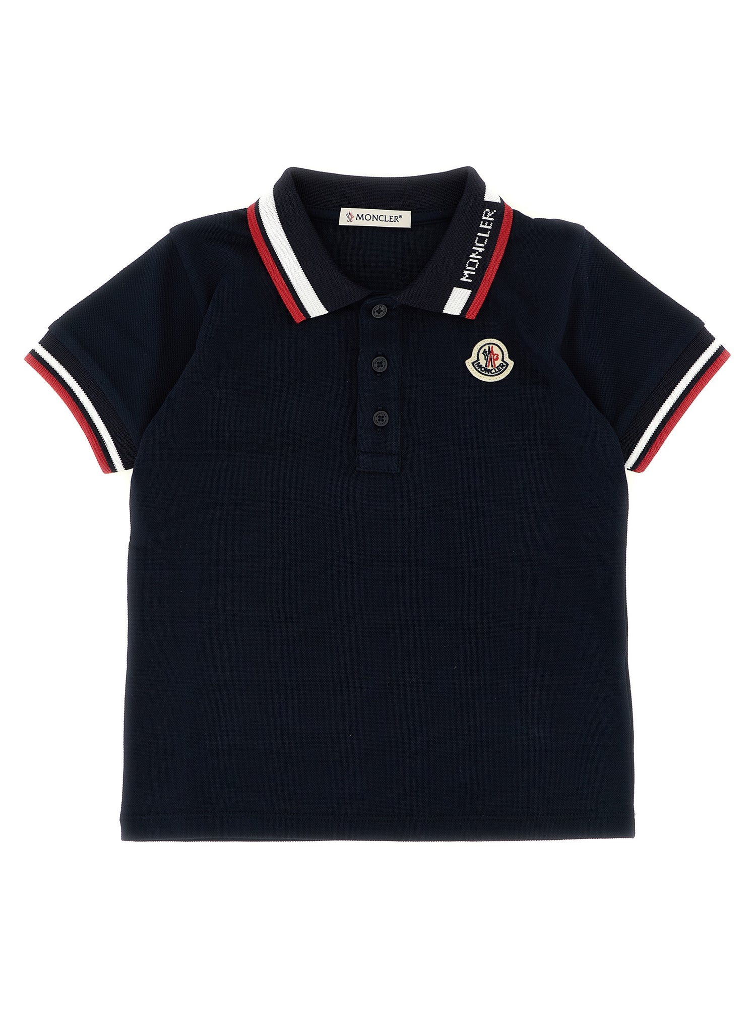 Moncler Enfant Tricolor Trim Polo Shirt