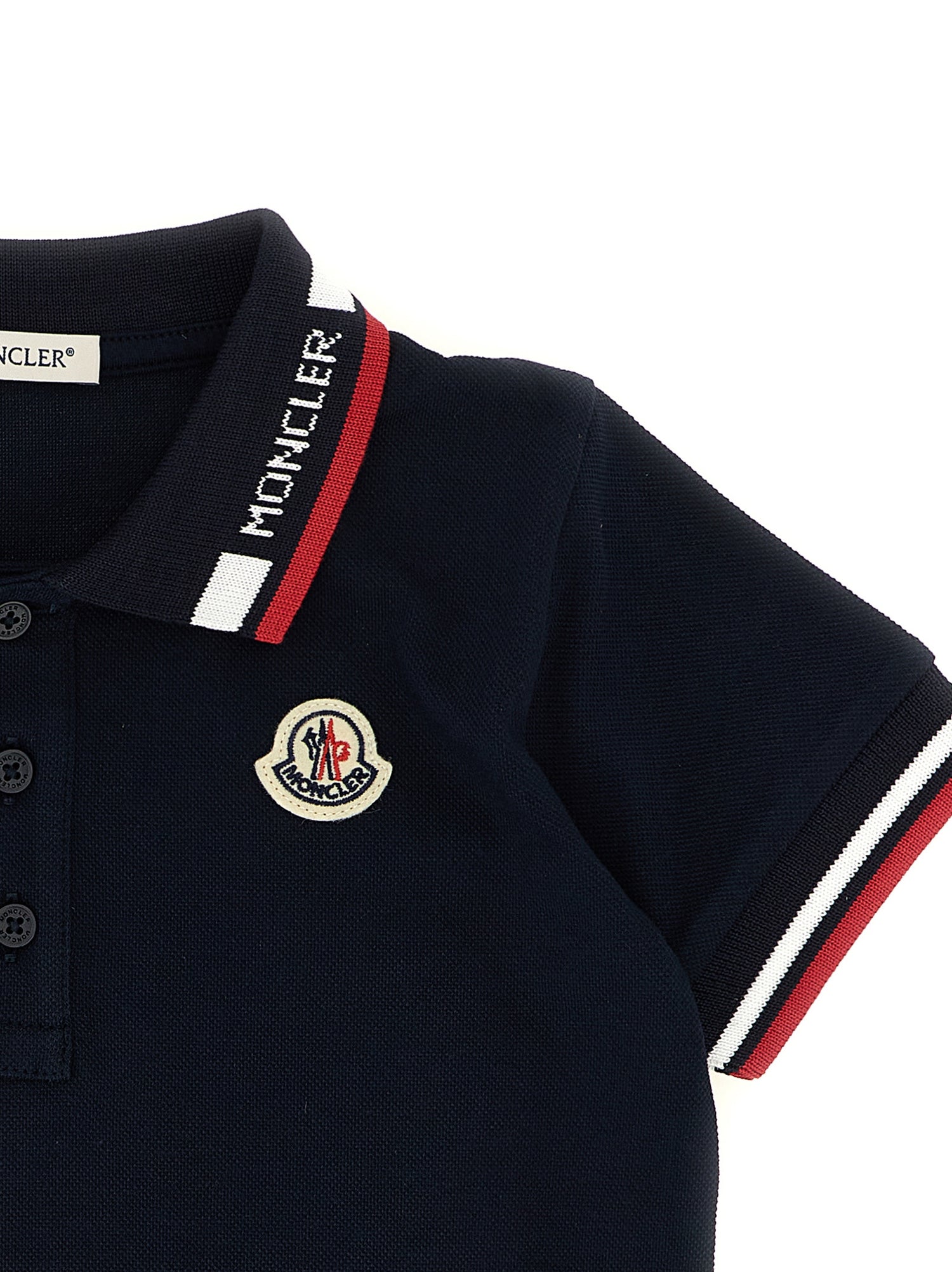 Moncler Enfant Tricolor Trim Polo Shirt