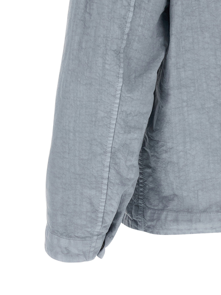 Stone Island 1200003 Nylon Overshirt Marbled Light Blue Lightweight For Men Spring Summer 2026