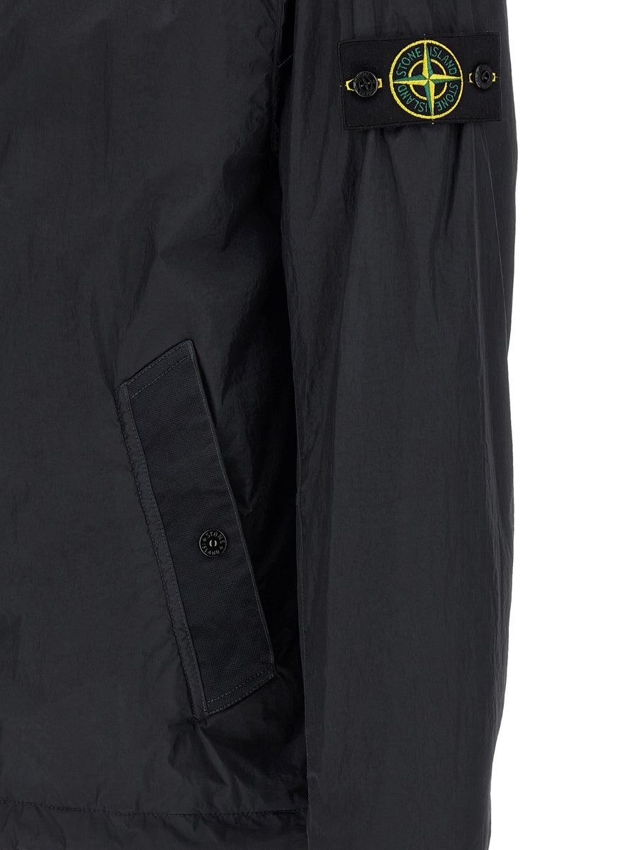 Stone Island Lightweight Nylon Jacket For Men Blue Recycled Fabric Travel Ready Edition