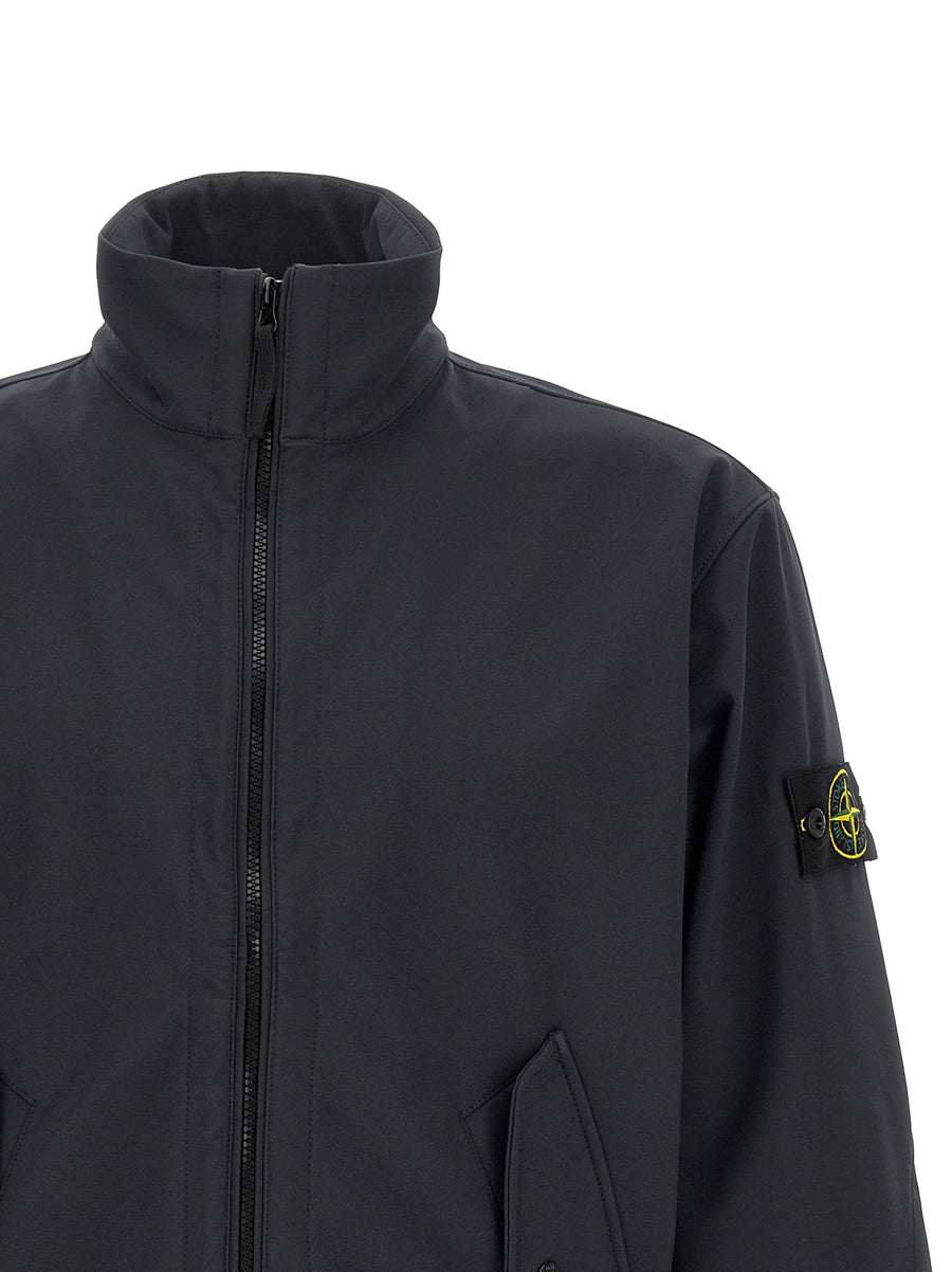 Stone Island Three Layer Technical Shell Jacket Men Blue City Ready Weatherproof