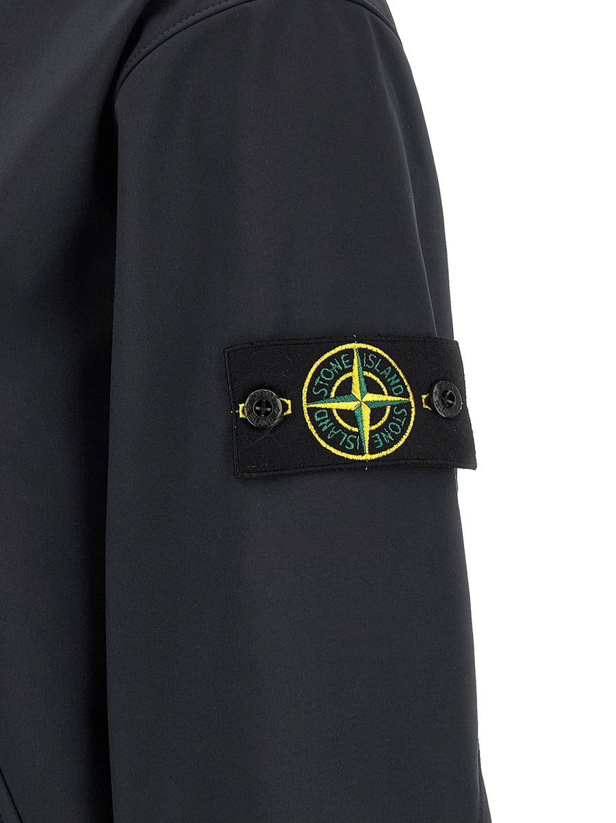 Stone Island Three Layer Technical Shell Jacket Men Blue City Ready Weatherproof