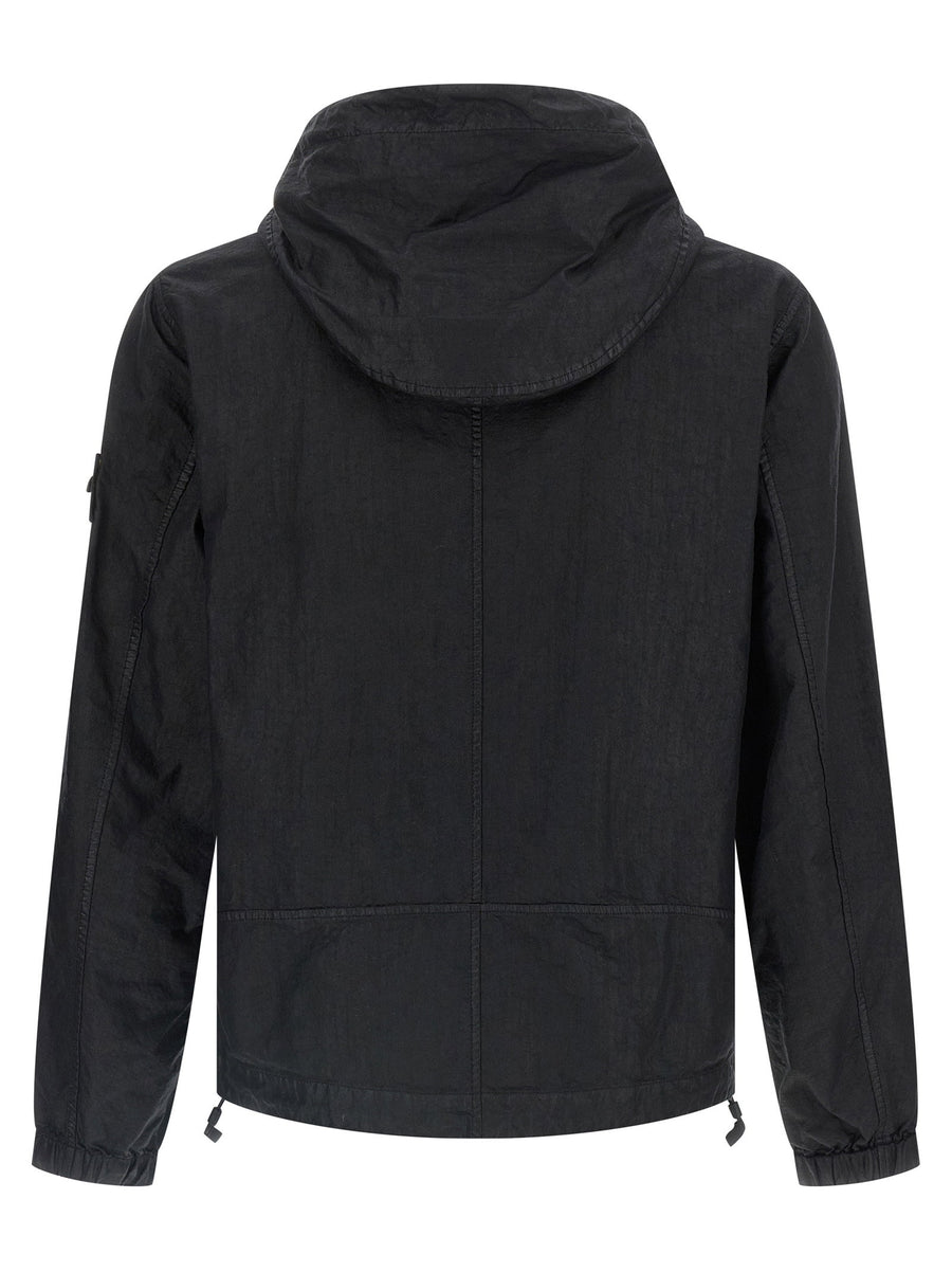 Stone Island Lightweight Premium Unlined Jacket For Men With Panama Weave Tech Fabric Antidrip Garment Dyed