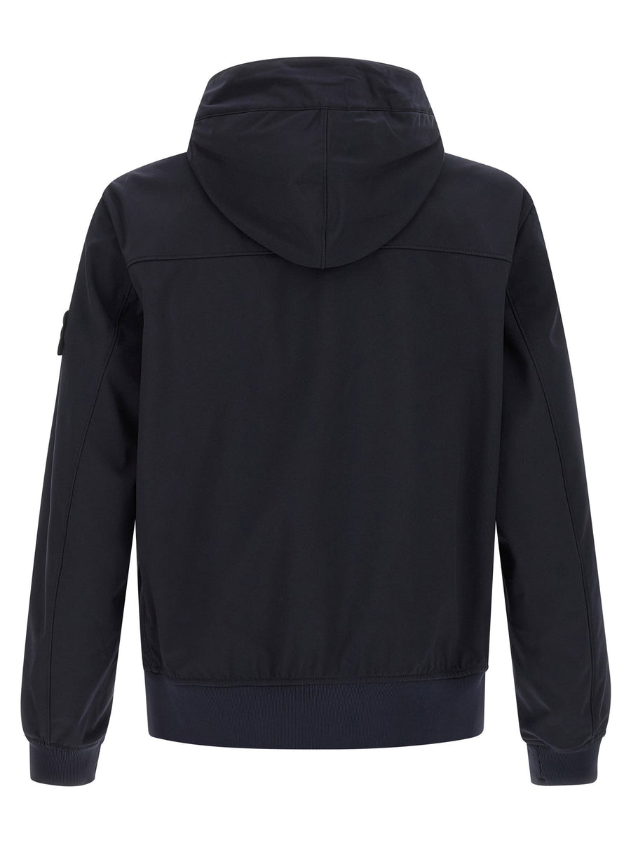 Stone Island Three Layer Technical Jacket For Men Breathable Windproof Water Resistant Blue